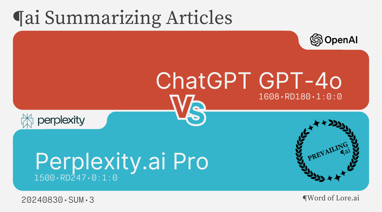 A Trial Card showing that Perpexity.ai Pro prevails over ChatGPT GPT-4o at the Article Summarization task