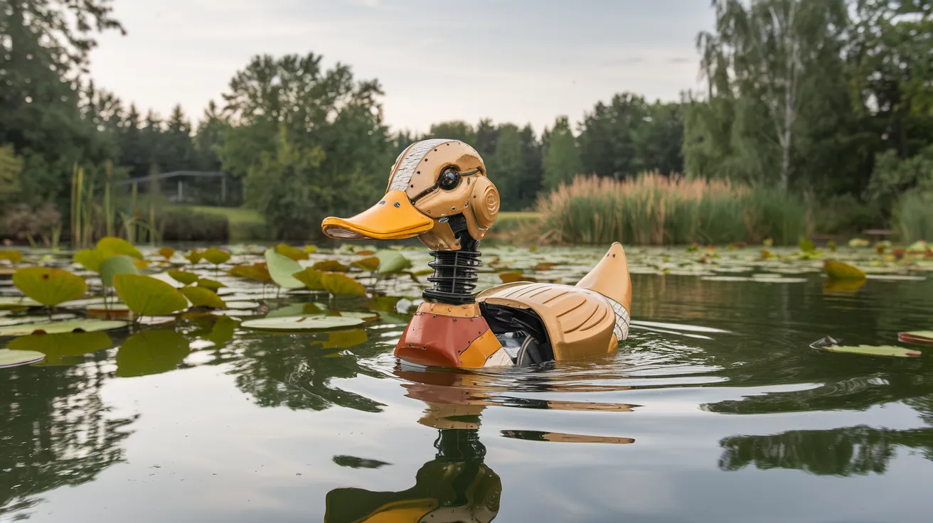 It looks like a duck, swims like a duck, and quacks like a duck, but it is a mechanical/robotic duck masked for a duck