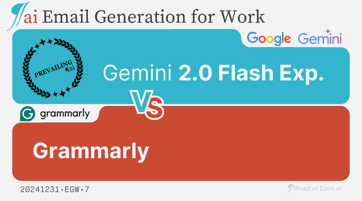 A Trial Card: Gemini 2.0 Flash Experimental prevails over Grammarly at the Email Generation for Work trial